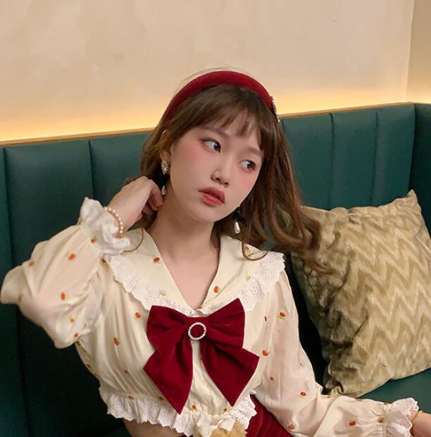 Early Autumn Salt Sweet Series Hip Skirt Top Suit