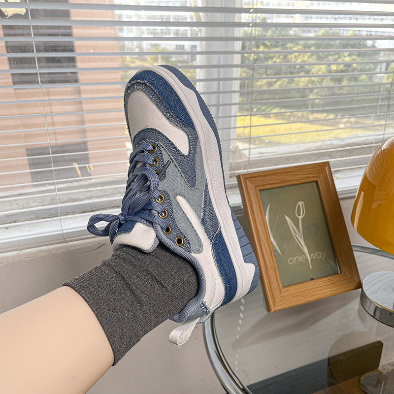 Chaussures de skate combinées décontractées en toile et denim