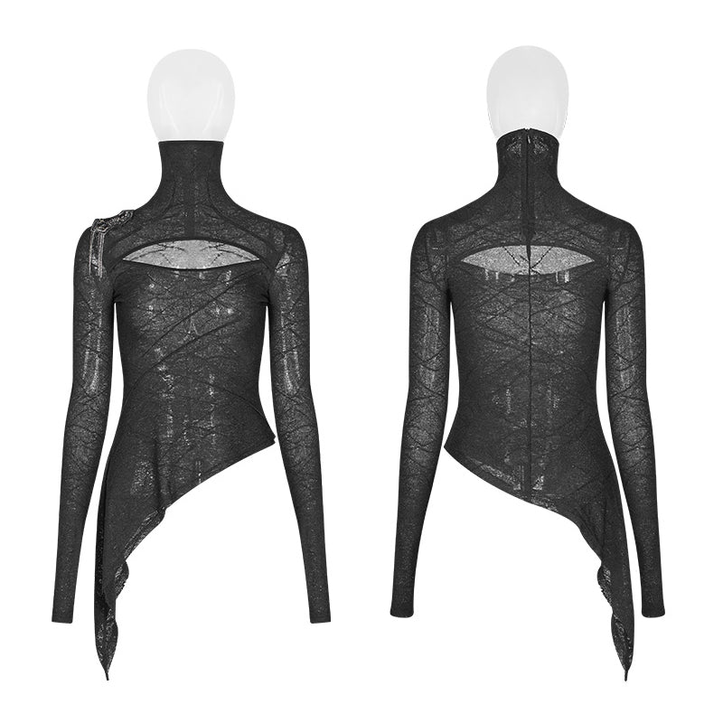 Gothic Lace Slim Fit Long Sleeve T-Shirt