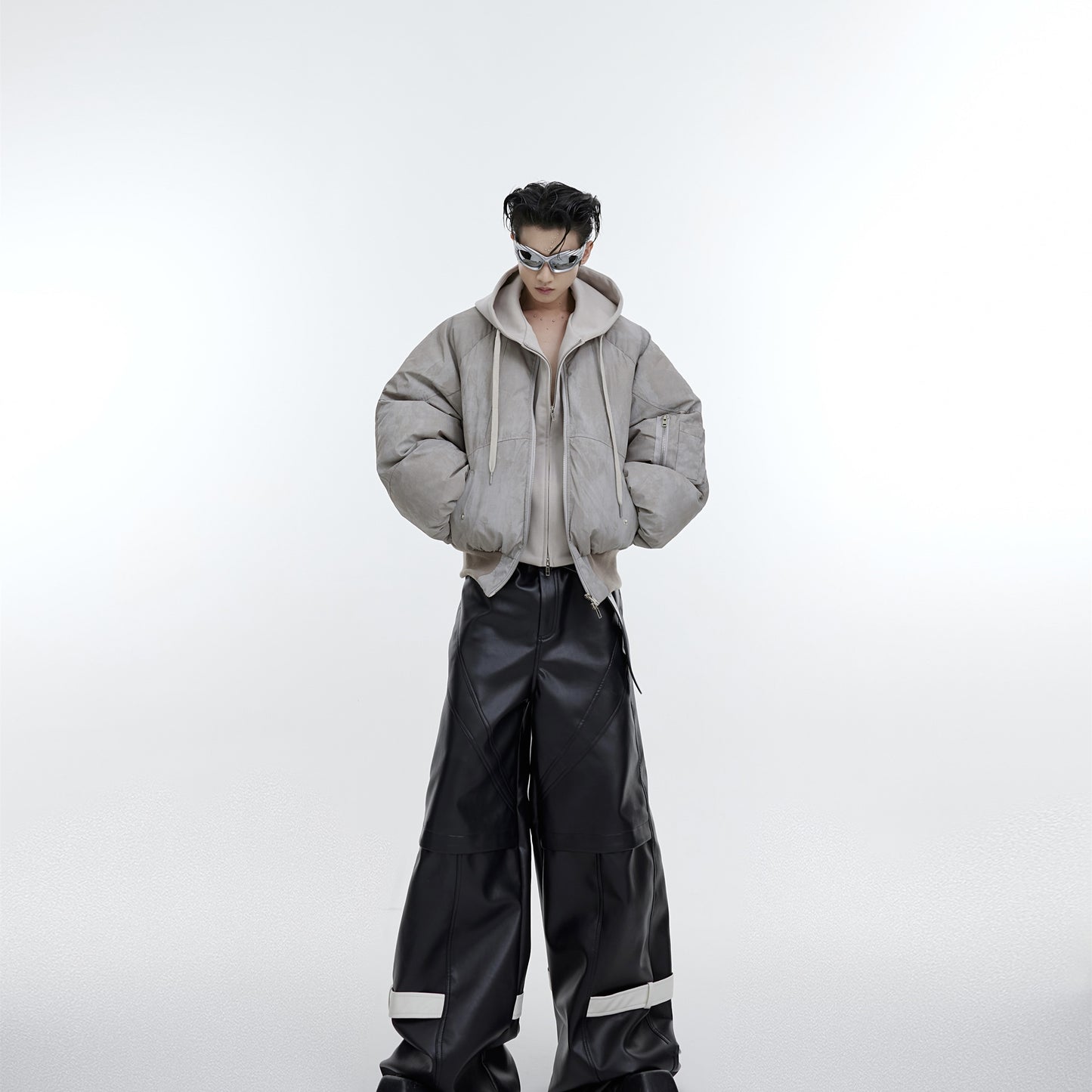 Two-piece Patchwork Cotton Hooded Jacket