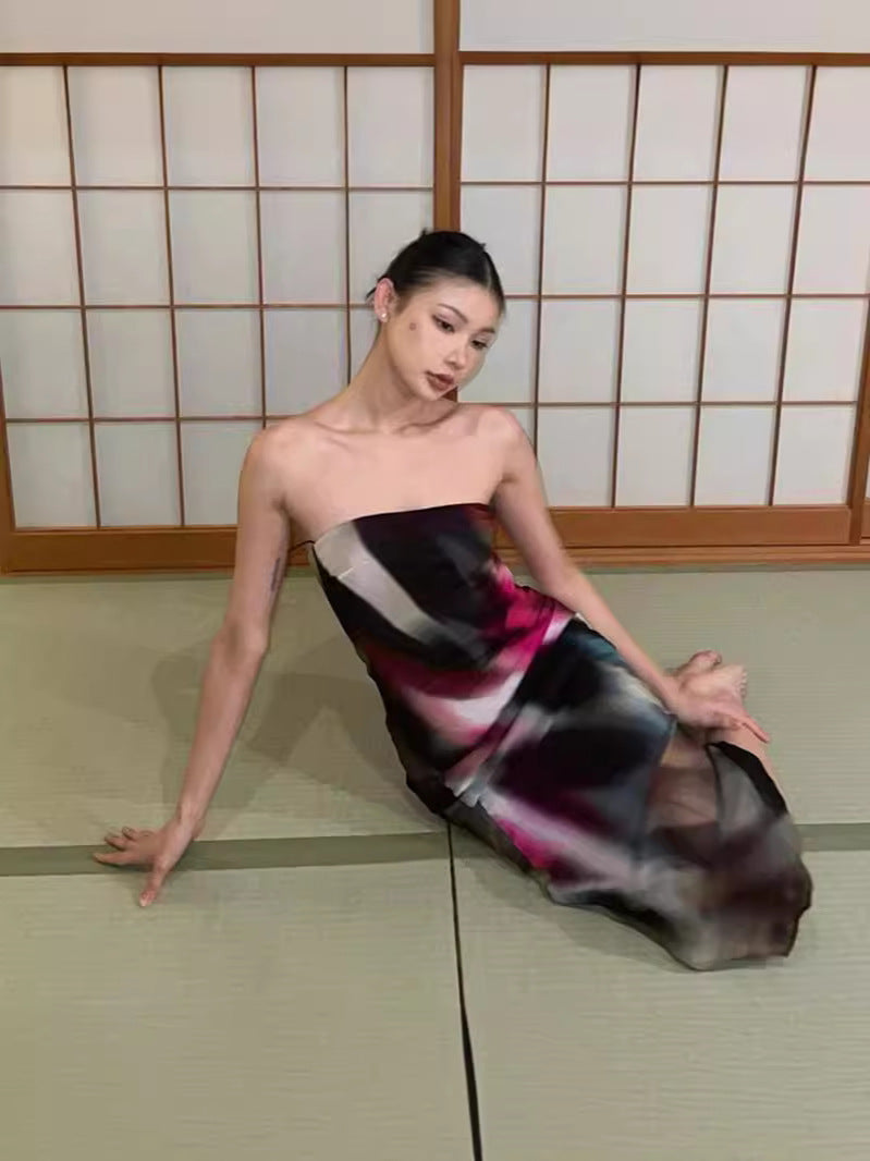 Fashion Printed High Waist Dress