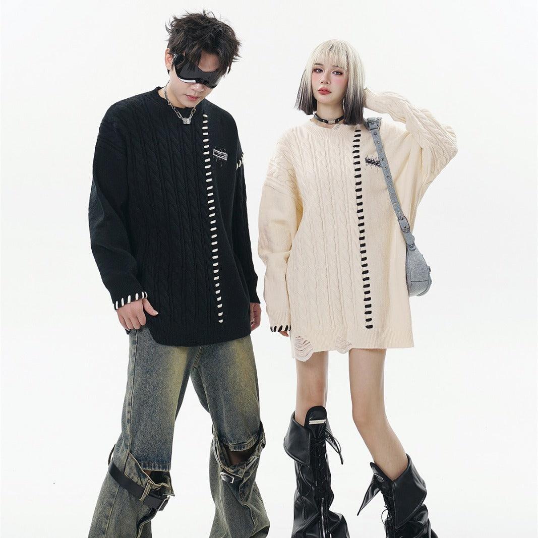 Men And Women Couple Crew Neck Casual Sweater