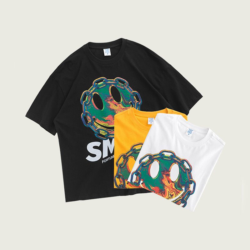 Smiley printed short-sleeved T-shirt