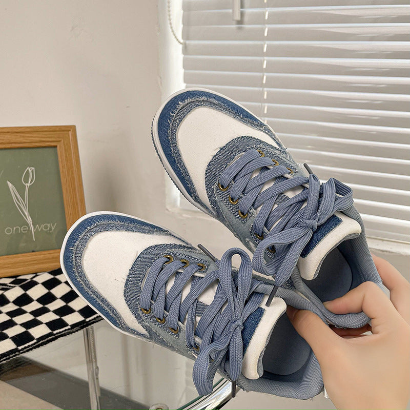 Chaussures de skate combinées décontractées en toile et denim