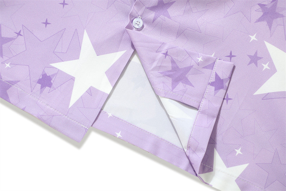 Summer Five-pointed Star Printed Short-sleeved Shirt