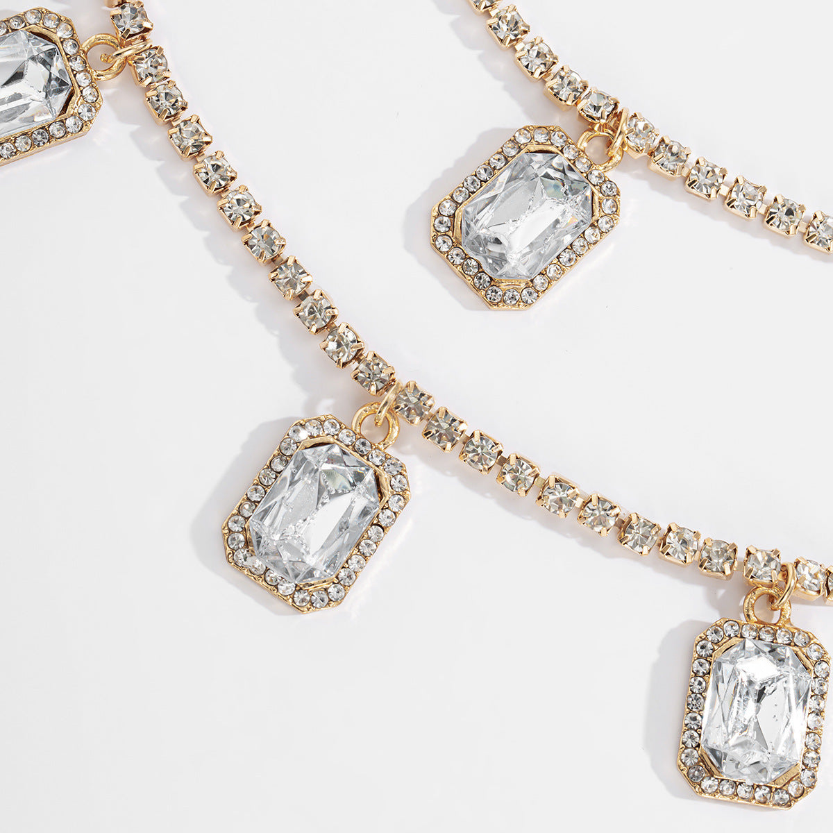 Exaggerated Hip-hop Style Multi-layer Diamond Necklace