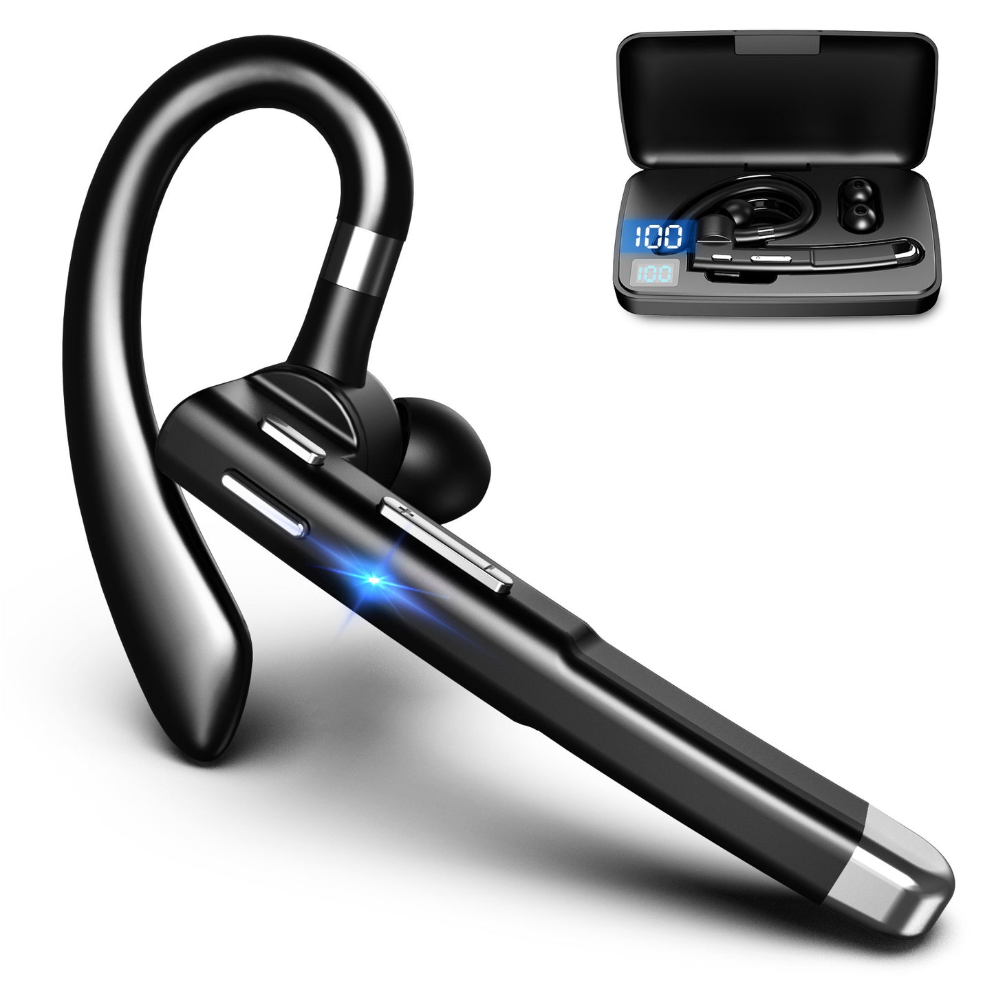 Bluetooth Wireless Earphone 5.1 Noise Reduction Sport Waterproof Digital Display Business Headset