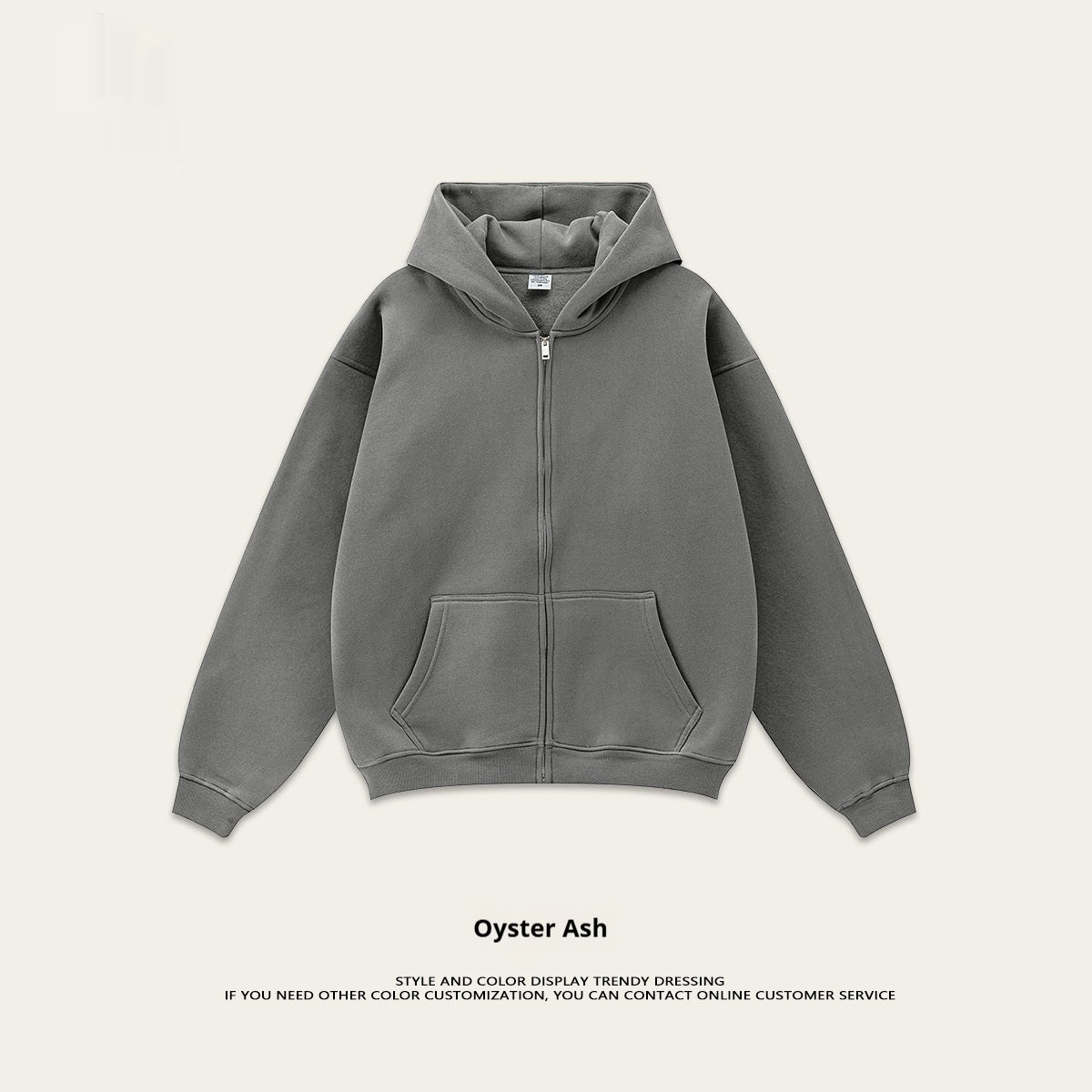 Autumn Fleece Solid Color Hooded Sweater Casual Loose Cardigan Sports Pants