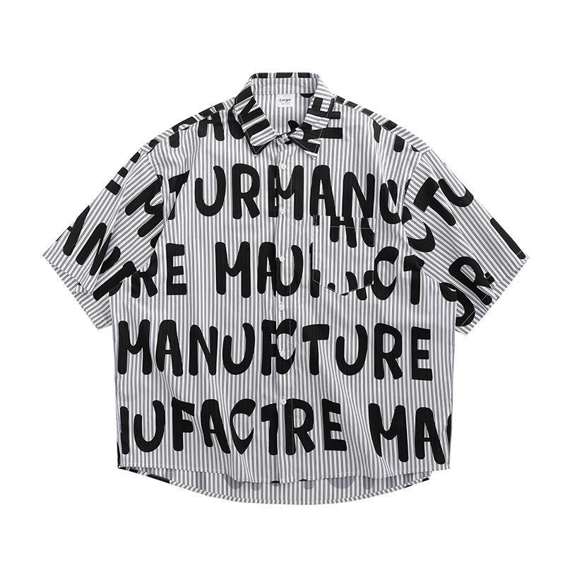 Chemise rayée imprimée pour homme