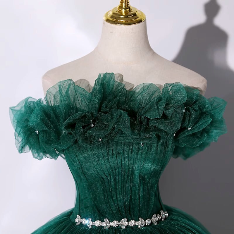 Robe de soirée à épaules dénudées, style banquet