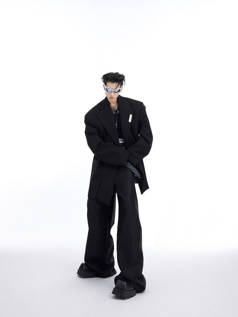 Veste de costume Niche Deconstruction en sergé à profil large