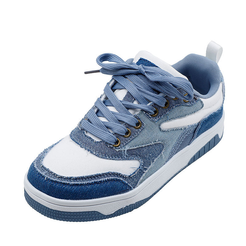 Chaussures de skate combinées décontractées en toile et denim