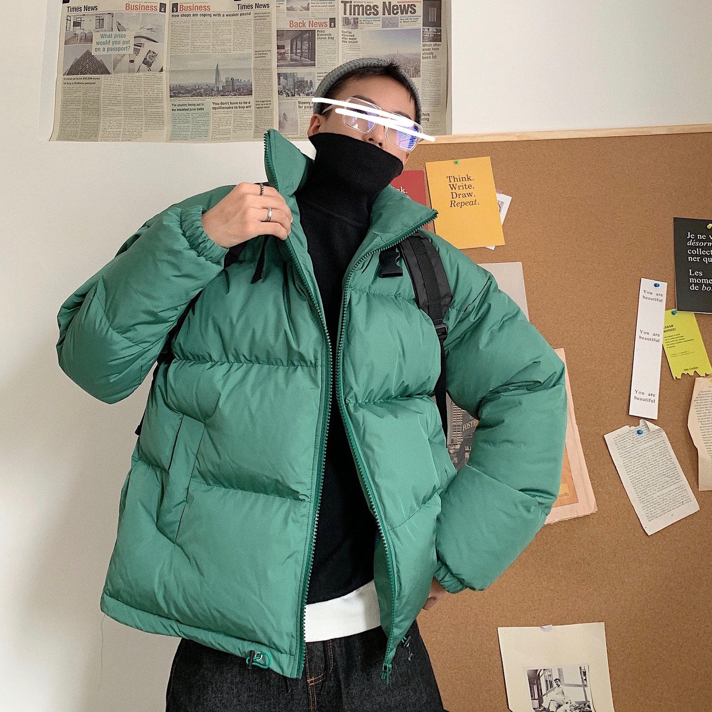 Solid color loose coat