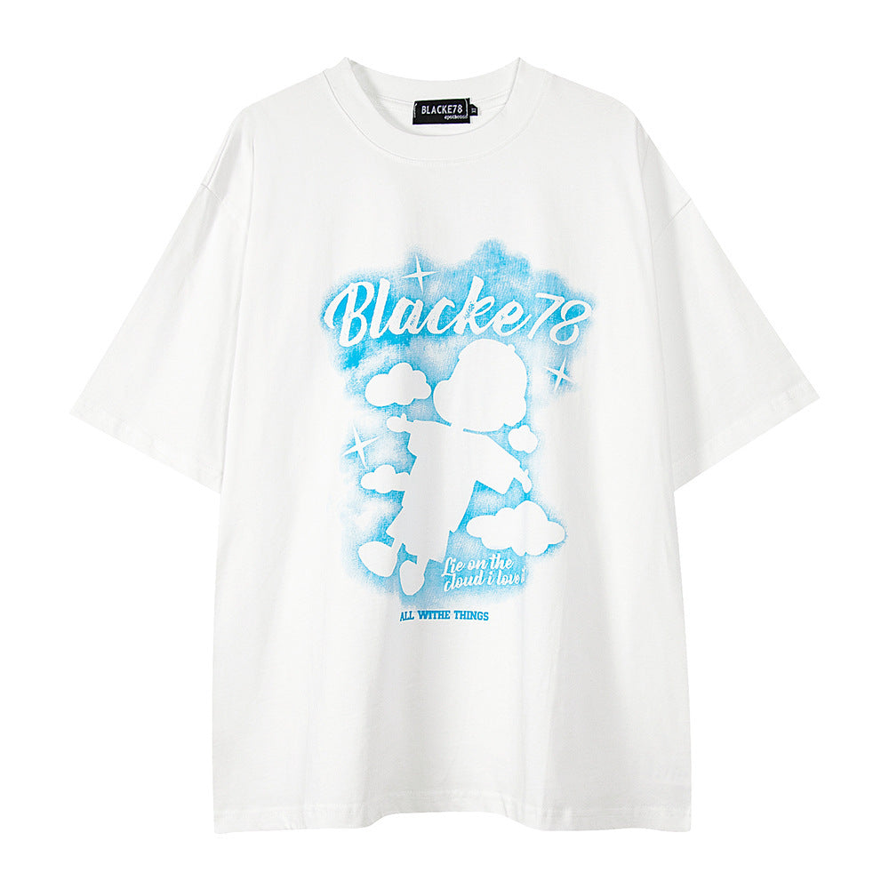 Homme à manches courtes imprimé abstrait de dessin animé