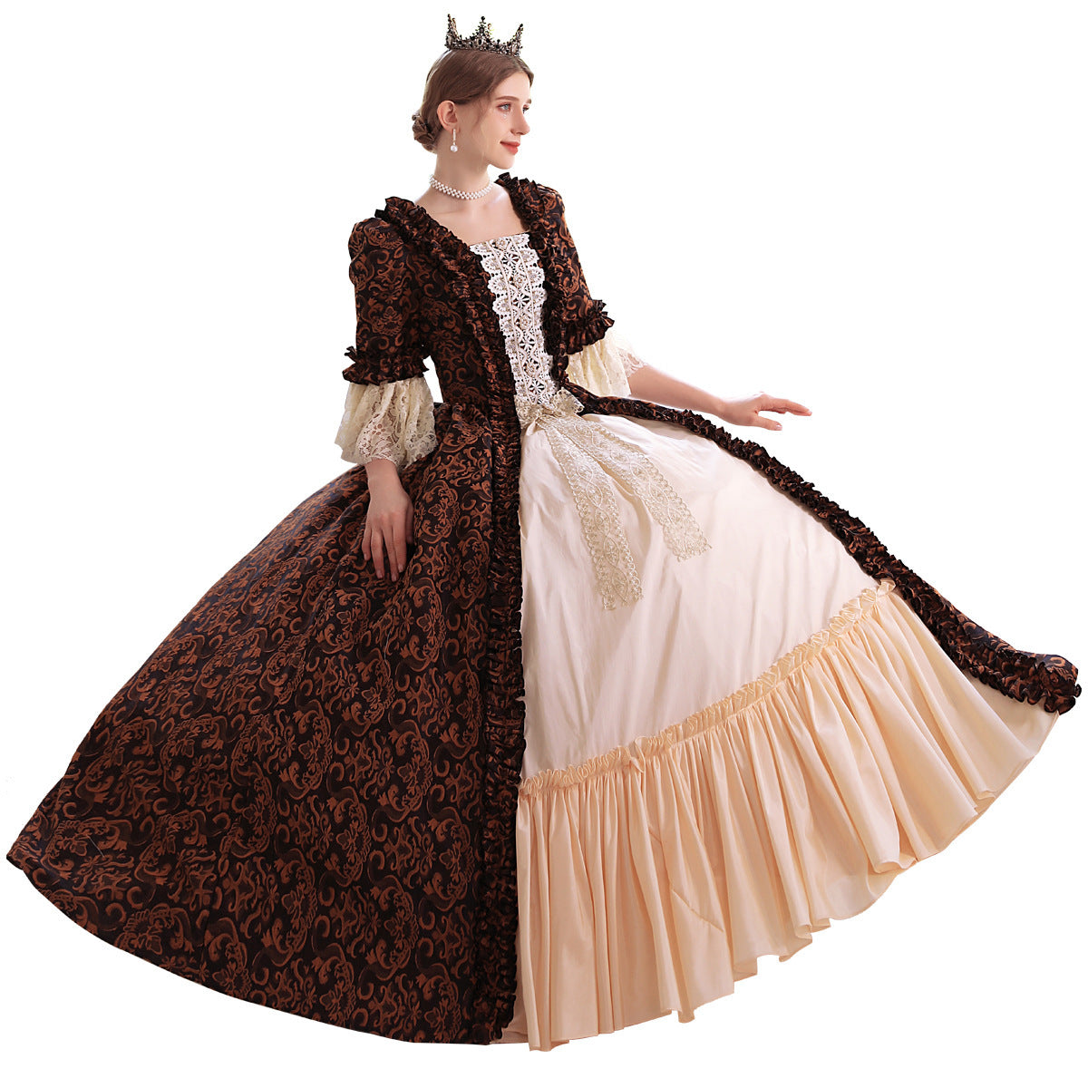 Nuovo abito vintage alla moda in jacquard