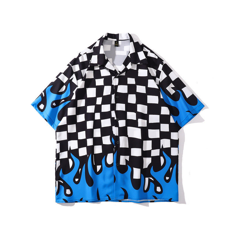 Street Tiger Head Full Print Hip-hop Rap Loose OVERSIZE Couple Short Sleeves