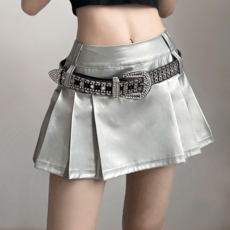 Fashion Solid Color Slim Street High Waist Skirt