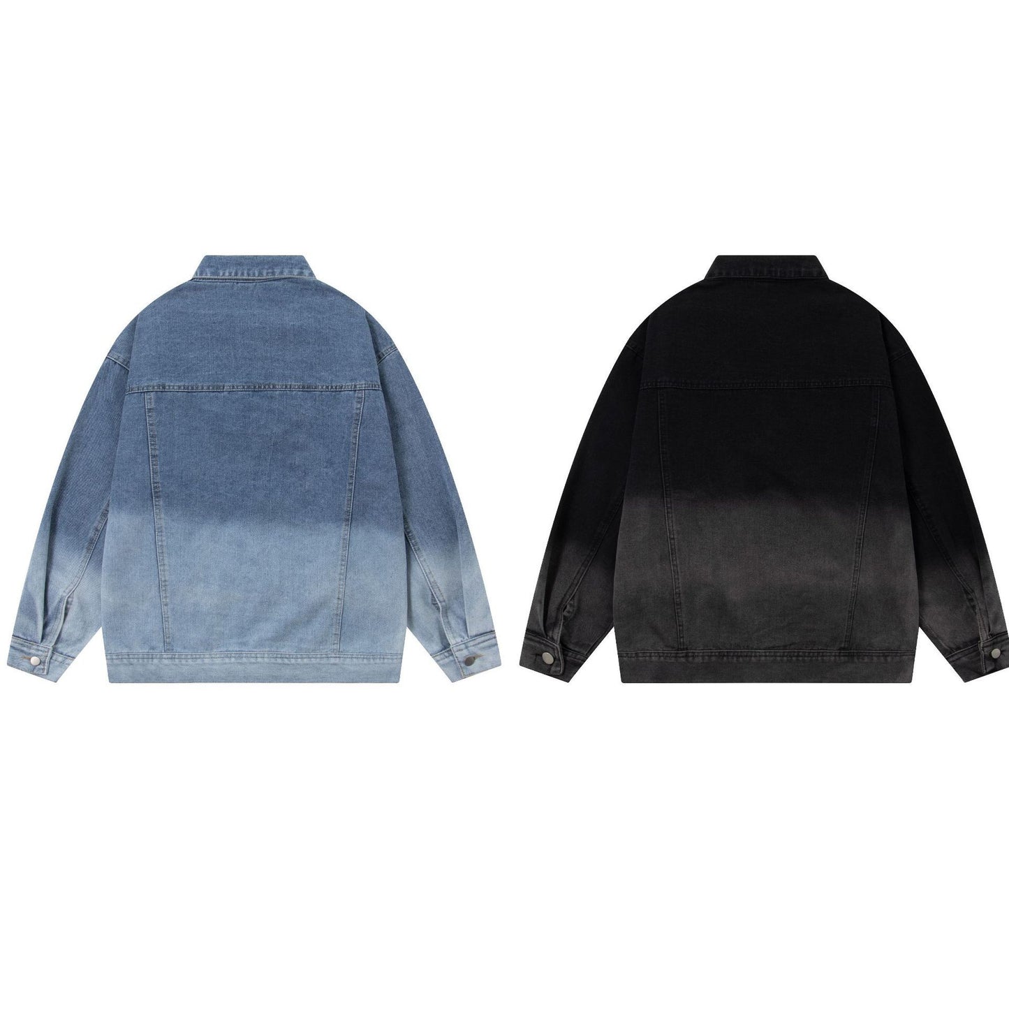 Veste en jean délavée avec coutures zippées