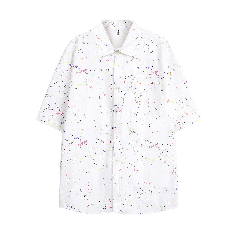 Splash-ink Short-sleeved Shirt For Men And Women