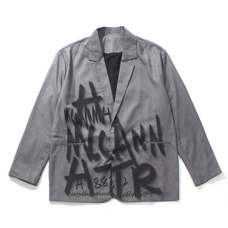 Manteau de costume foncé pour homme Graffiti