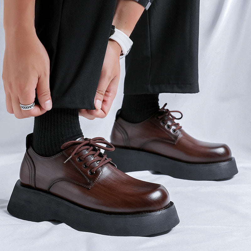 Large Head Leather Shoes Light Luxury Business Casual Sports