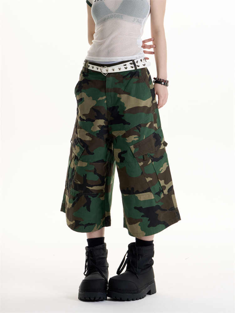 Pantalon cargo camouflage simple style rétro américain