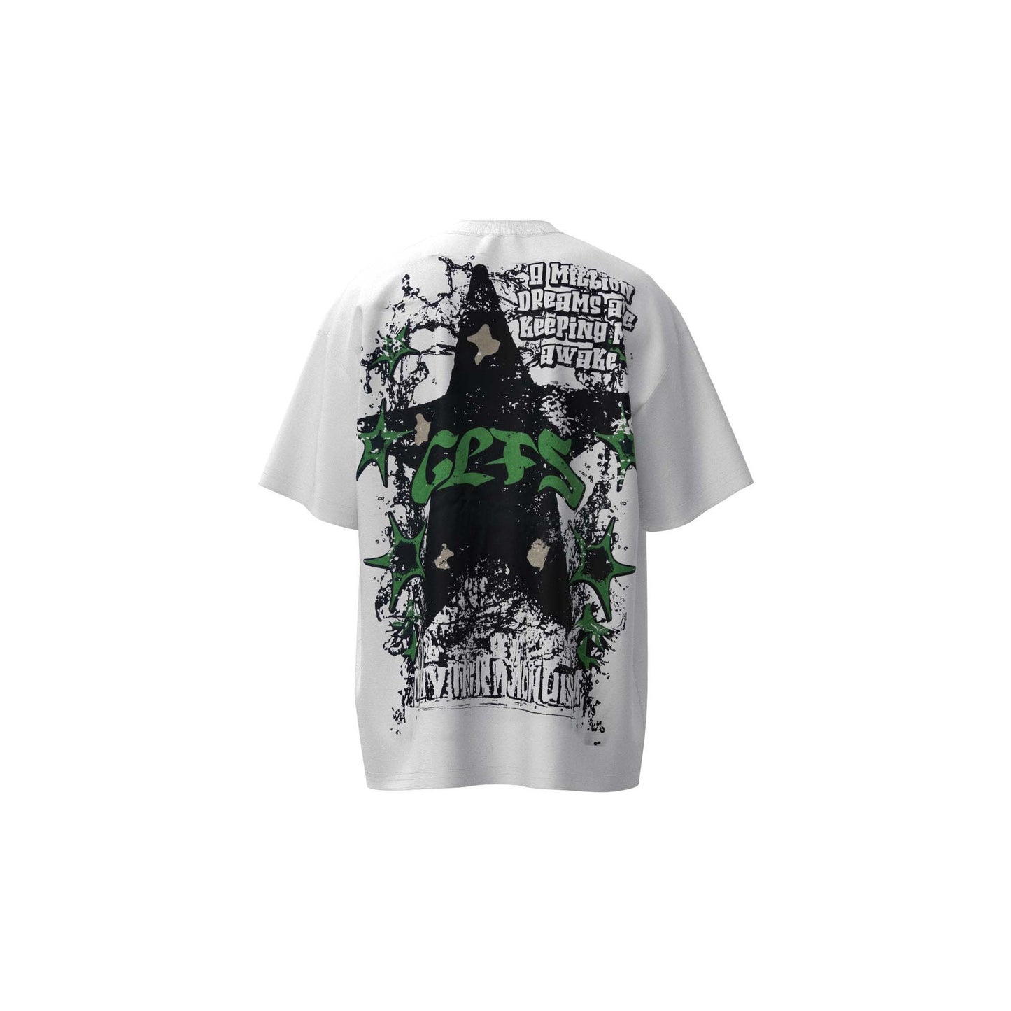 Creative Five-pointed Star Letter Print Short-sleeve T-shirt