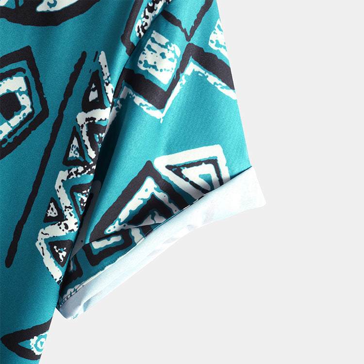 Chemise ample à manches courtes imprimée tendance