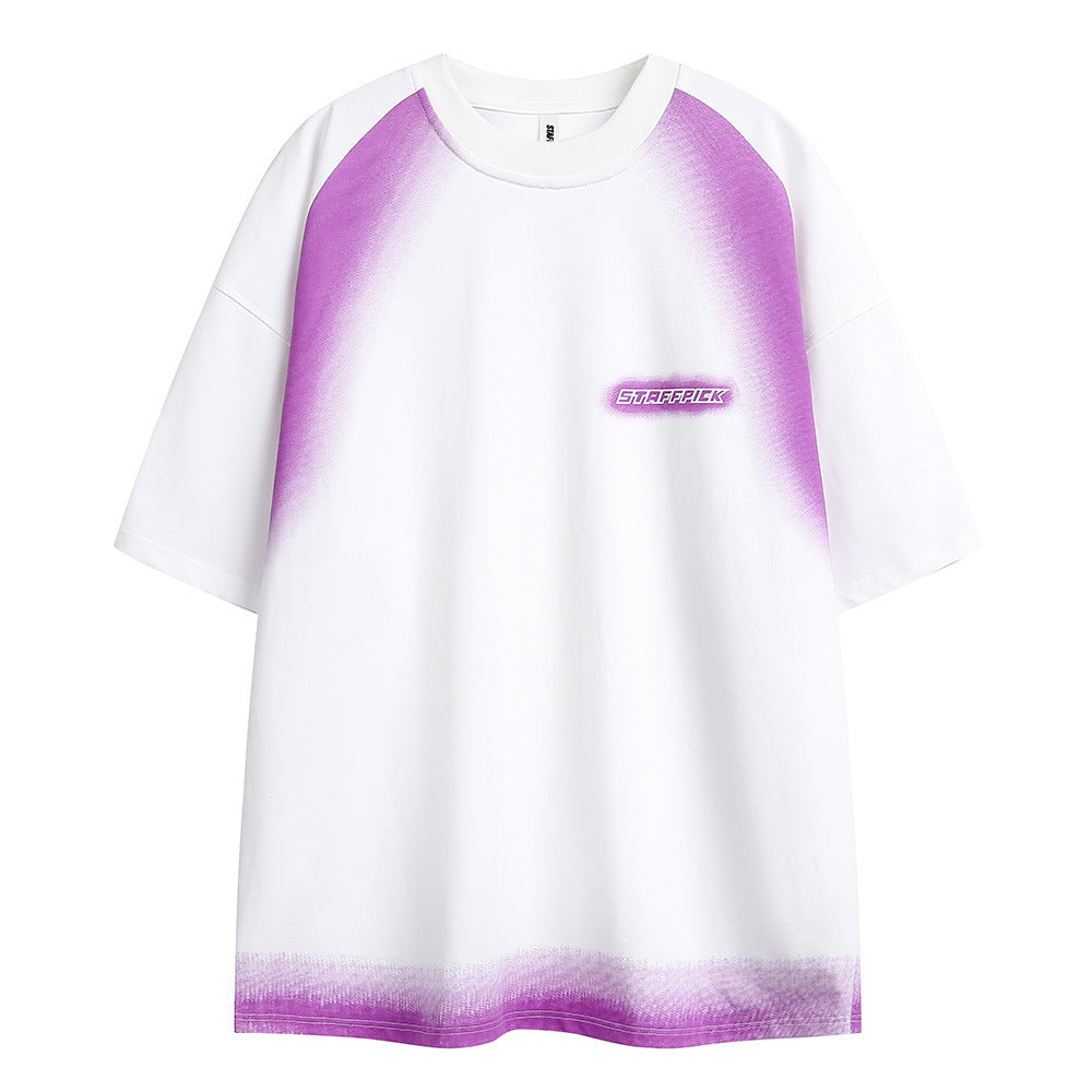 Color Matching Printed Short-sleeved T-shirt