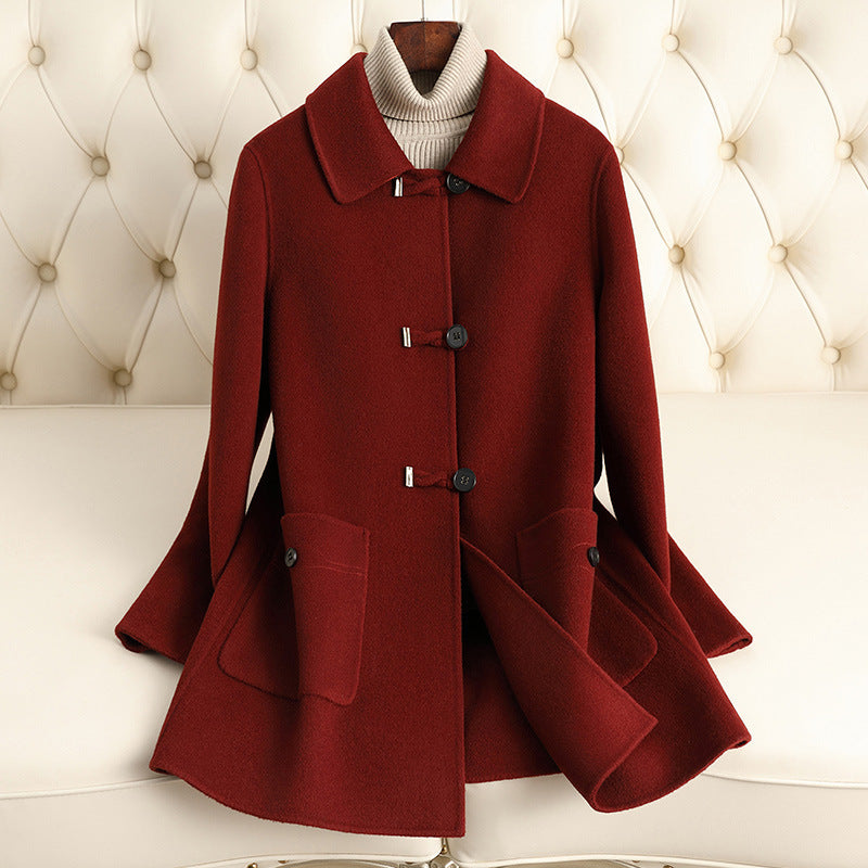 Style Traditional Mother's Woolen Coat For Women