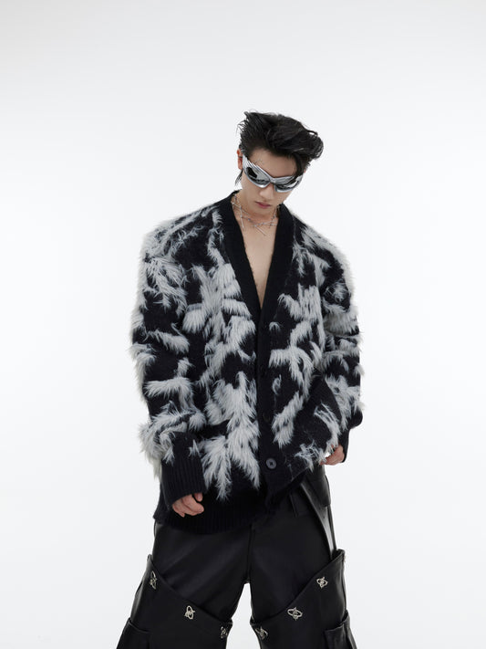 Veste pull en tricot à col en V de style rétro pour homme