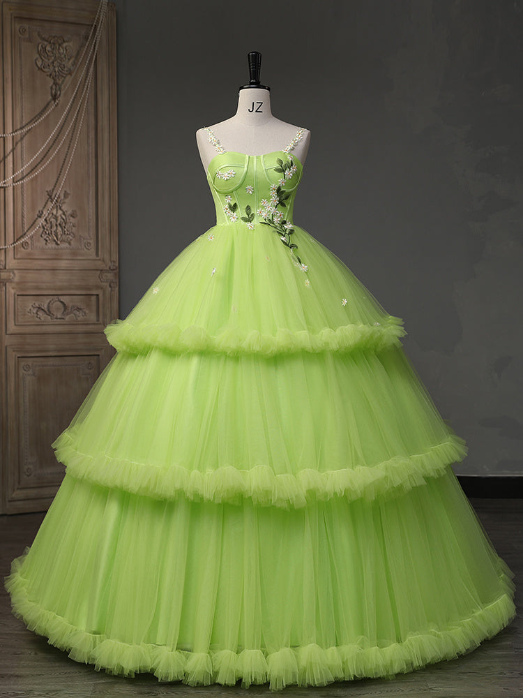 Robe de soirée duveteuse de la série Green Forest, nouveau style
