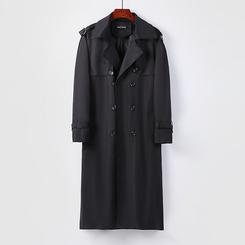 Men's Thickened Plus Size Trendy Over-the-knee Trench Coat
