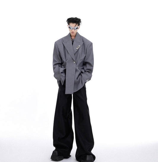 Niche Deconstruction Twill Texture Large Profile Suit Jacket