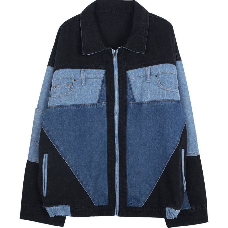 Veste en jean à coutures rétro de style américain