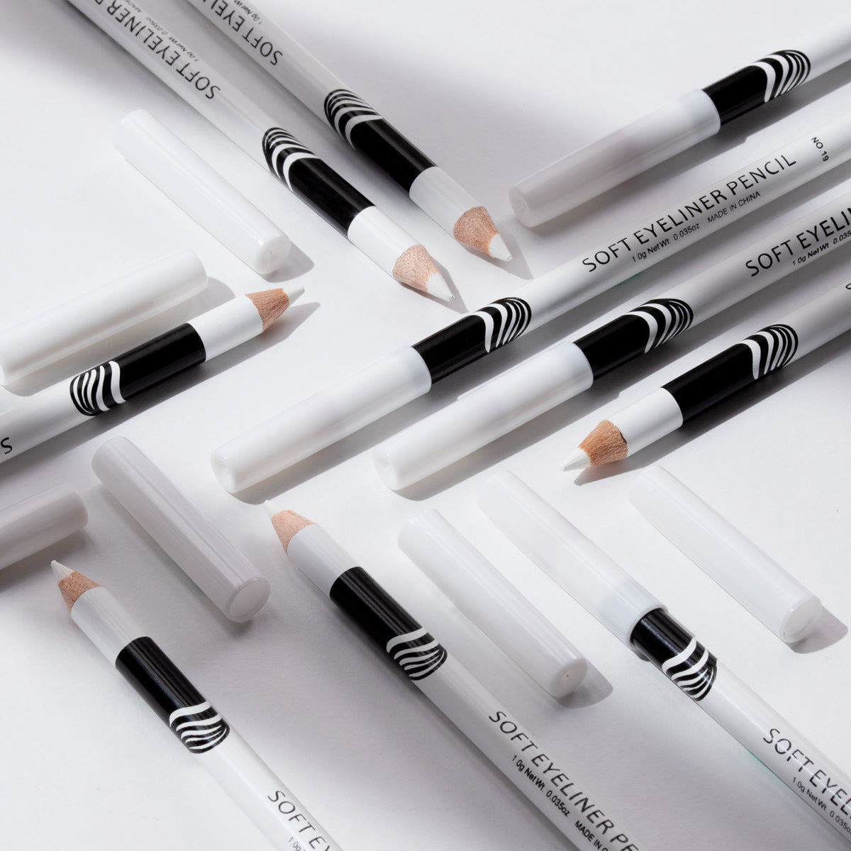 12Pcs Box White Eyeliner Waterproof Eyeliner Pencil Smooth High Gloss Eyeshadow Cosmetics Eye Brightener Makeup Tools