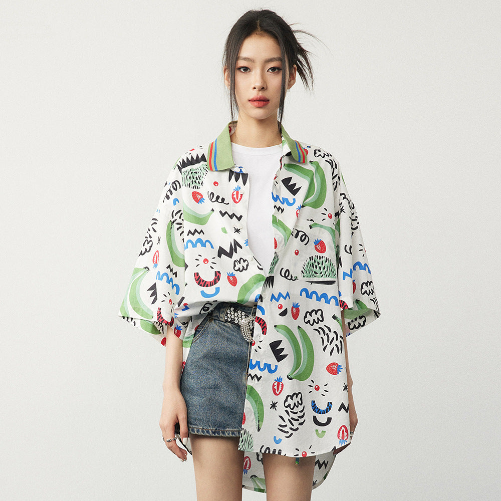 Abstract Printed Shirt Summer Men And Women