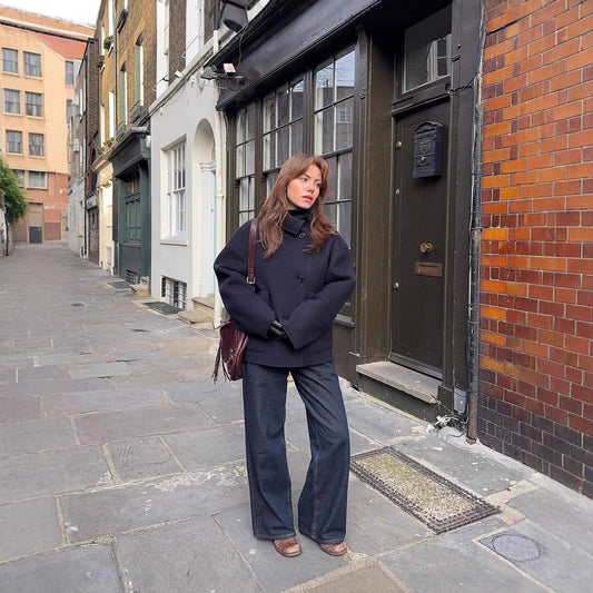 Pocket Casual Single-breasted Coat Solid Color