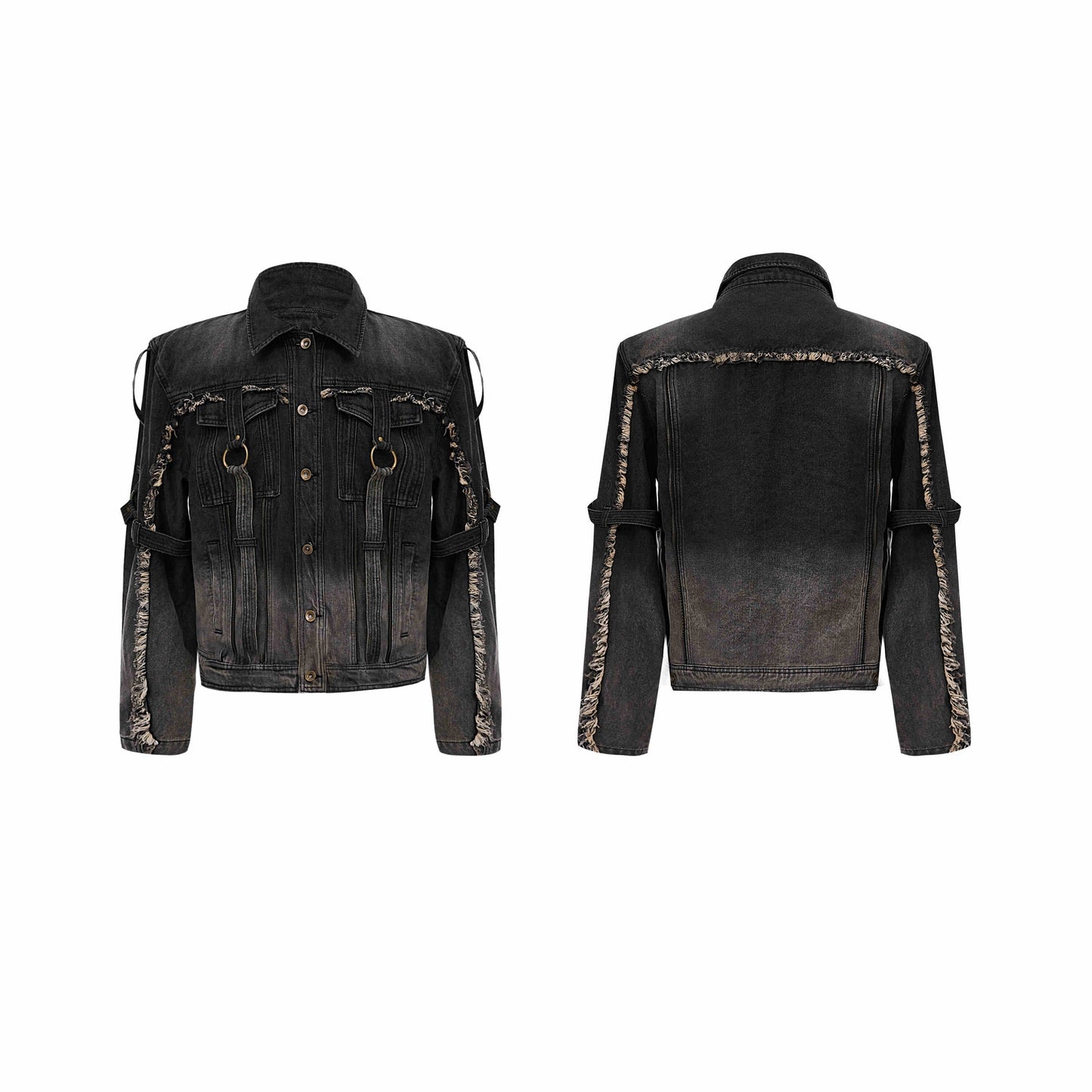 Design Sense Denim Coat Gradient Washing