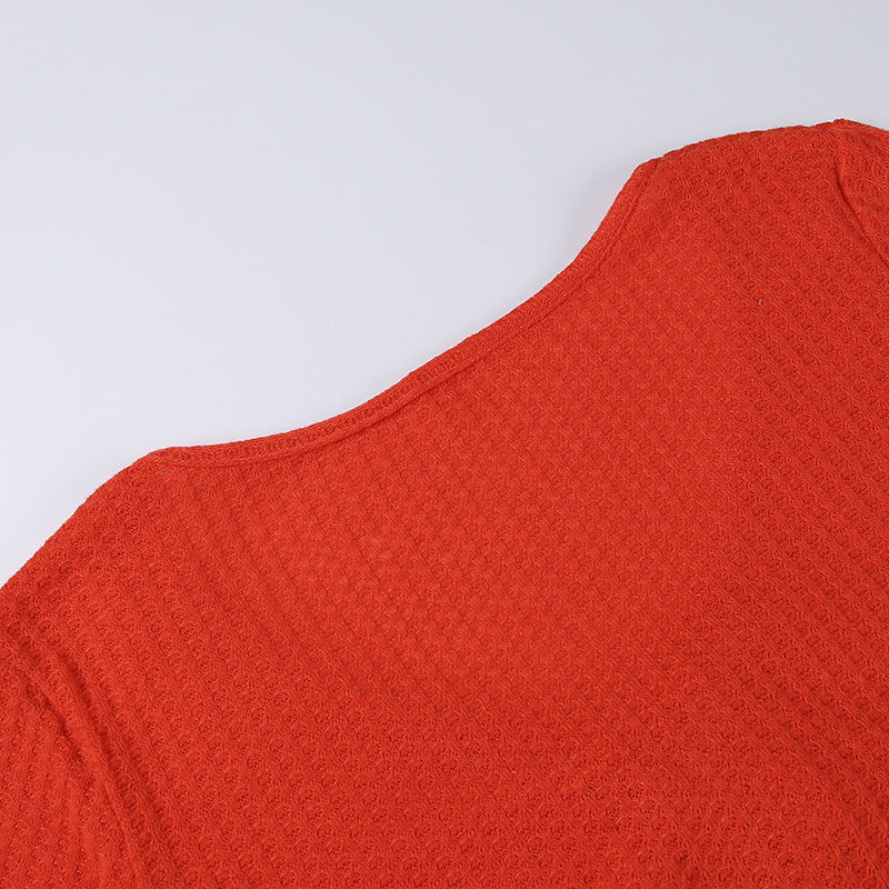 Long Sleeve V-neck Drawstring Skirt Suit Sexy Slim Fit