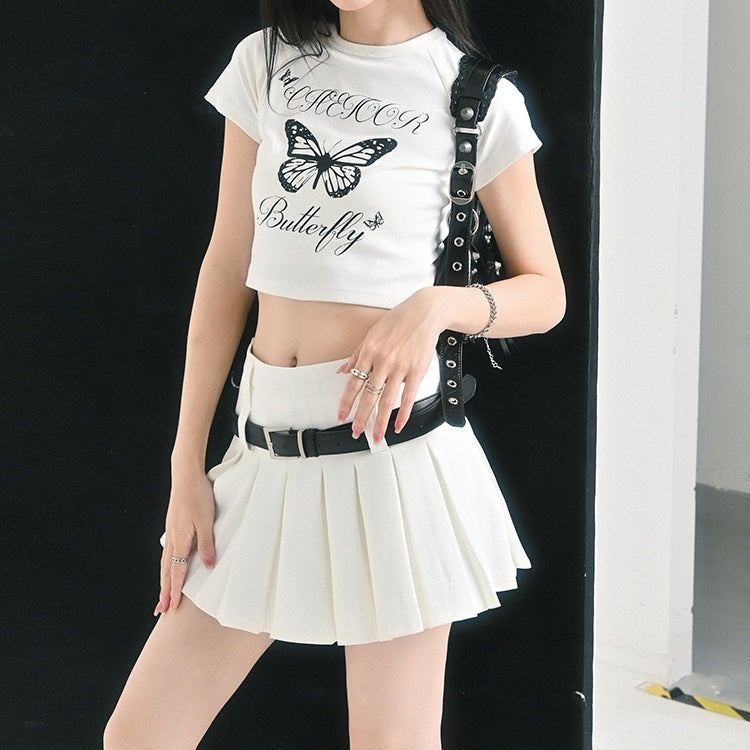 White High Waist Slimming Skirt Short Skirt
