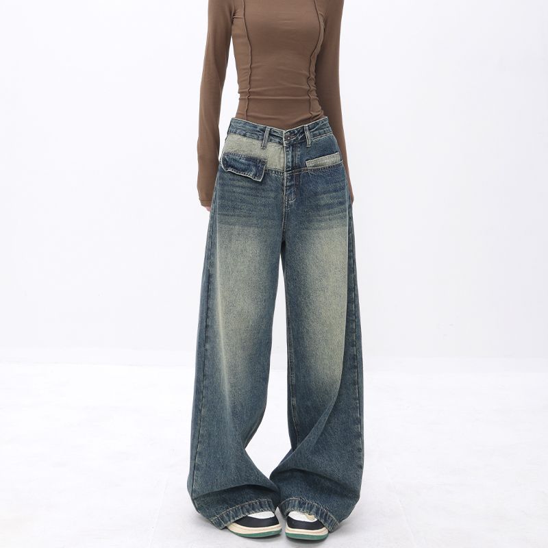 Niche Loose Straight Wide Leg Jeans