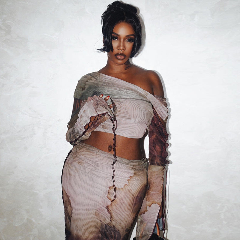 Gonna a maniche lunghe con coulisse in stile europeo e americano