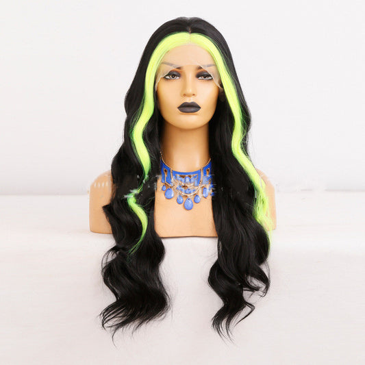 Long Curly Hair Female Chemical Fiber Front Lace Wig Head Cover