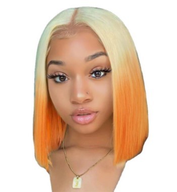 New Gradient Medium Short Straight Hair Bob Wig