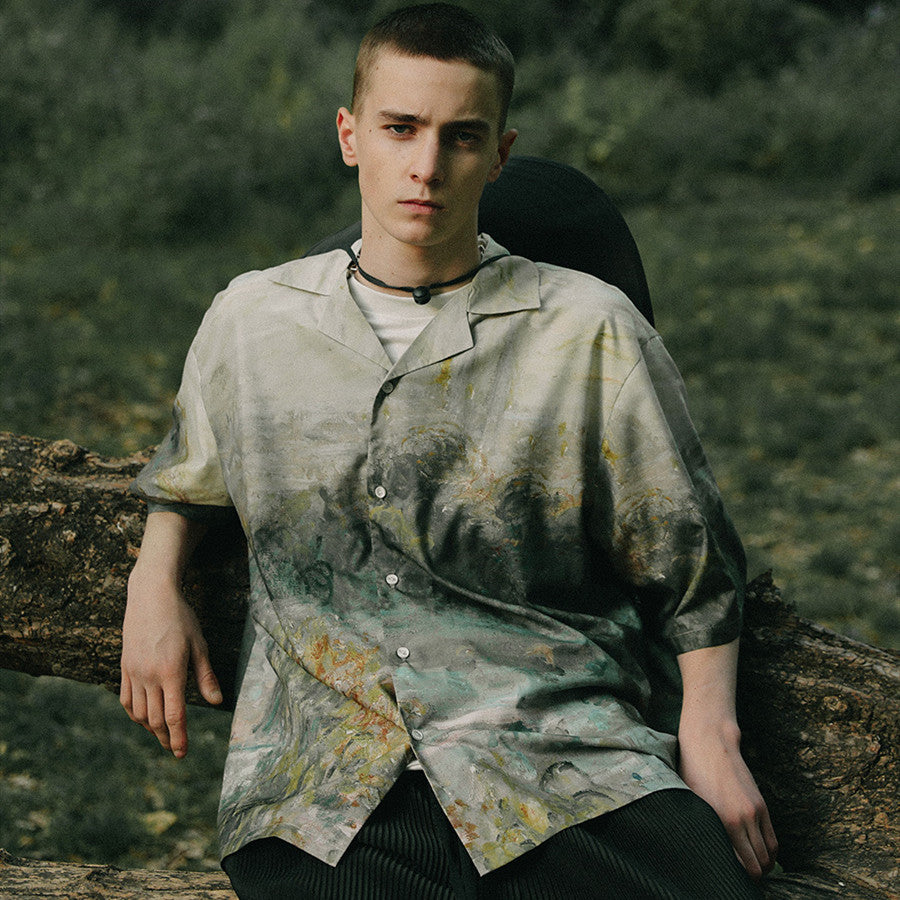 Impression de peinture à l'huile de Monet, ancien palais royal, manches courtes