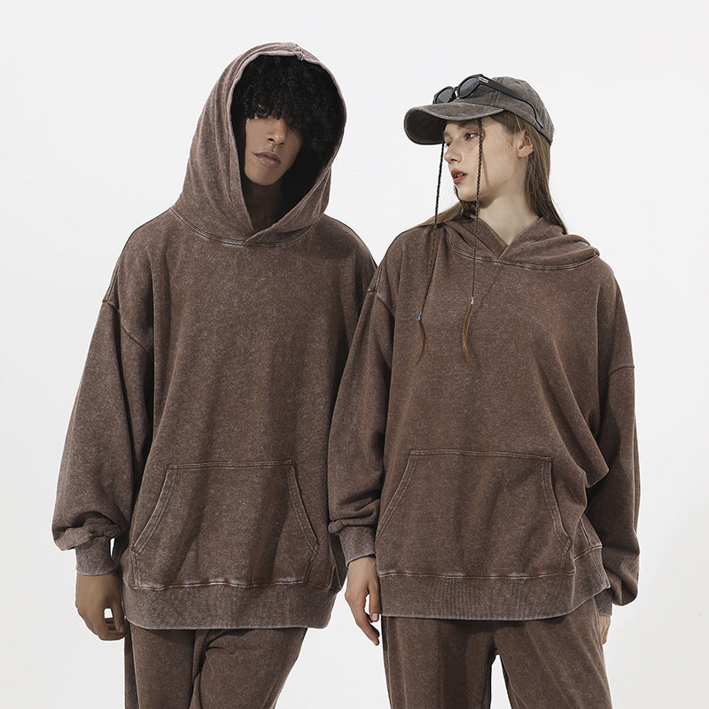 Tenue ample à capuche délavée européenne et américaine