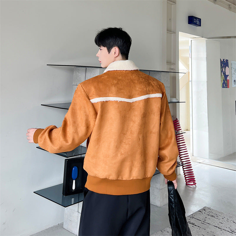 Pull-over en polaire imitation laine d'agneau Ins Wind pour homme