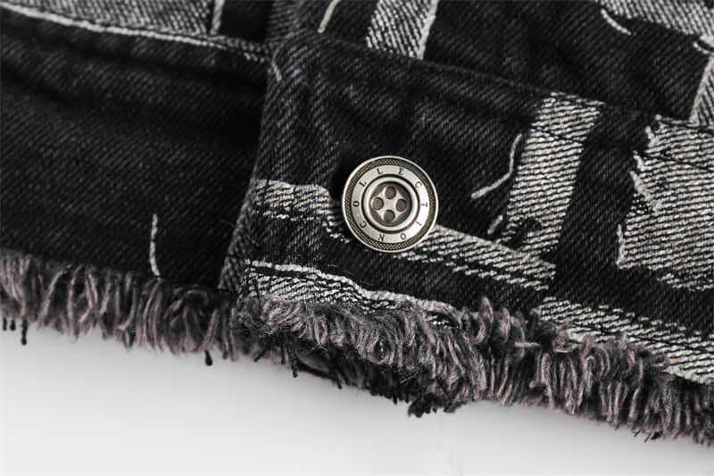 Veste en jean à carreaux