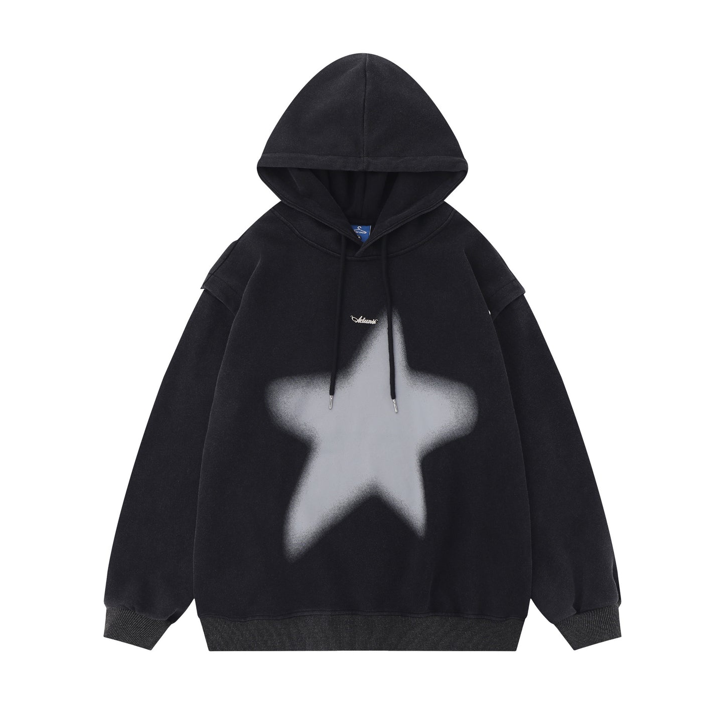 American-style Printed Distressed Detachable Sweater Autumn Couple Loose Top